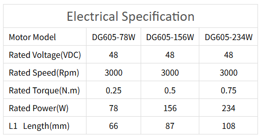 BLDC Gear Motor Specification