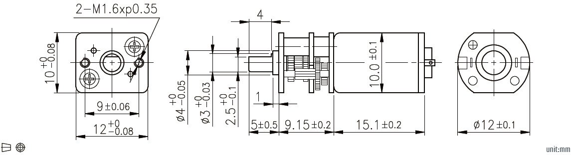 DC Spur gear motor D122F-01&02