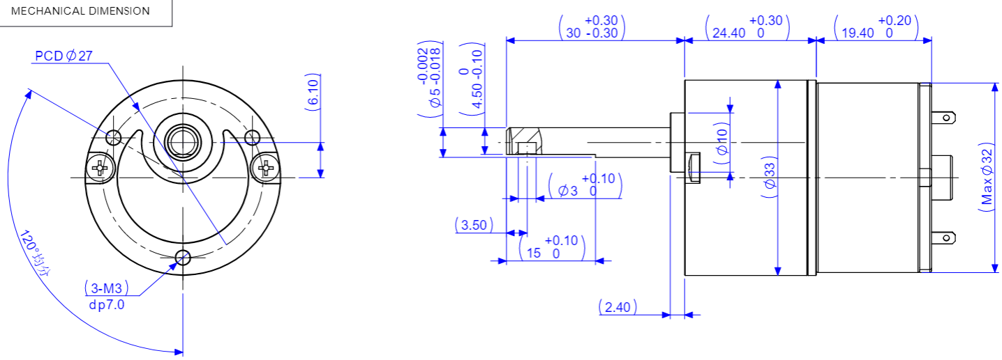 DC geared motor